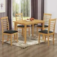 Marsic Dining Table with 4 Chairs - Light Oak