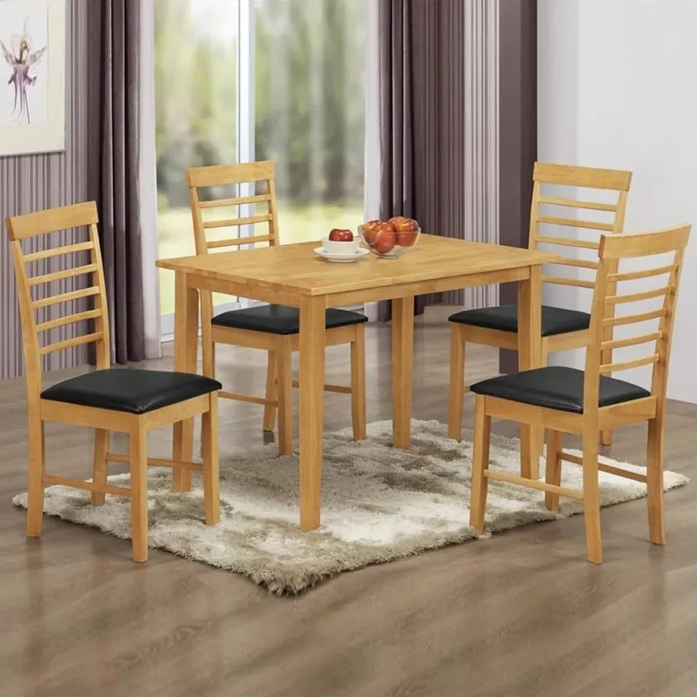 Marsic Dining Table with 4 Chairs - Light Oak