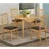 Marsic Round Drop Leaf Dining Set with 4 Chairs - Oak, Wood
