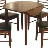 Marsic Round Drop Leaf Dining Table - Brown, Wood