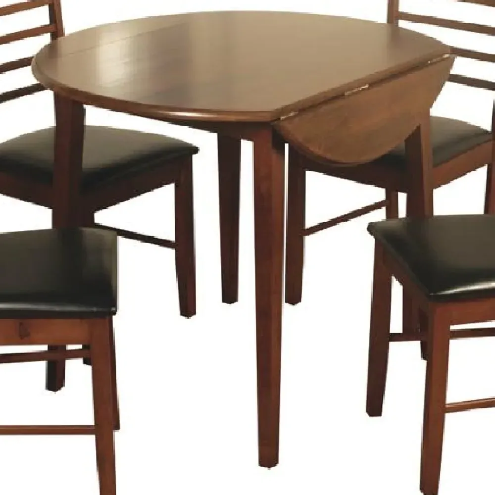 Marsic Round Drop Leaf Dining Table - Brown, Wood image
