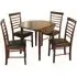 Marsic Round Drop Leaf Dining Table with 4 Chairs - Dark Oak