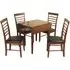 Marsic Square Drop Leaf Dining Table with 4 Chairs - Dark Oak
