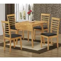 Marsic Square Drop Leaf Dining Table with 4 Chairs - Oak, Wood