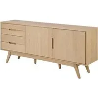 Marta Wooden Sideboard with 2 Doors 4 Drawers - White Oak