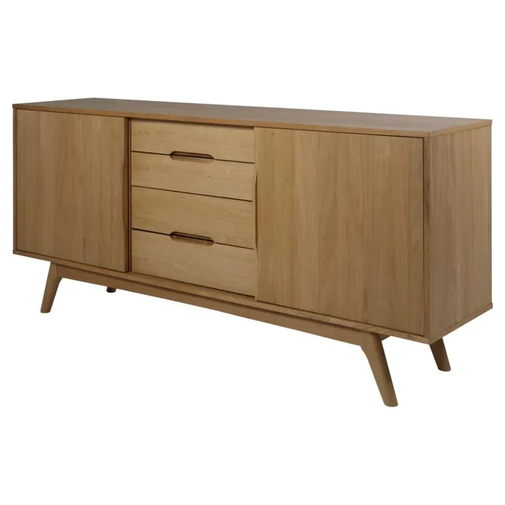 Marta Wooden Sideboard with 2 Sliding Doors - Oak