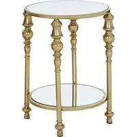 Martico 2 Tier Round Side Table - Gold, Glass