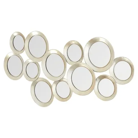 Martico Multi Circle Wall Mirror - Silver, Metal