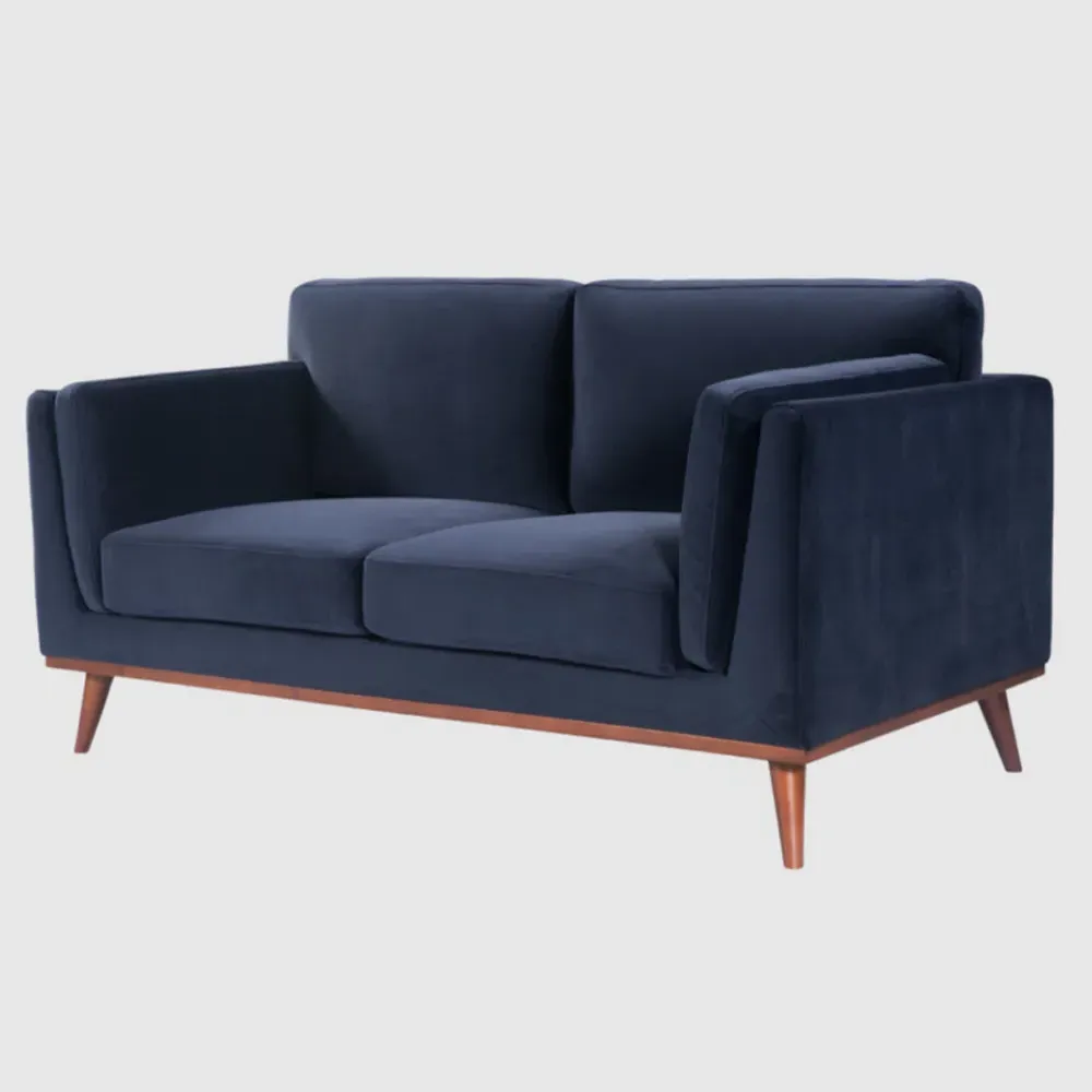 Martin 2-Seater Sofa - Midnight Blue, Velvet