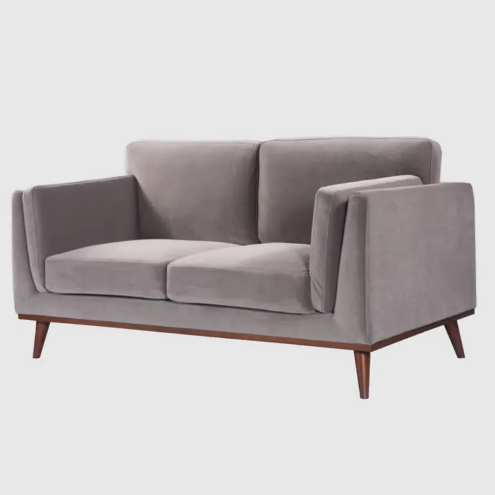 Martin 2-Seater Sofa - Stone Grey, Velvet