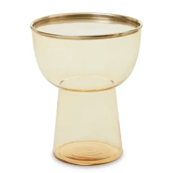 Martina Round Glass Side Table - Gold