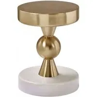 Martina Round Side Table - Gold, MDF