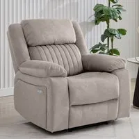 Martinez 1 Seater Electric Recliner Sofa - Taupe, Fabric alternate view