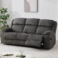 Martinez 3-Seater Recliner Sofa - Iron, Fabric