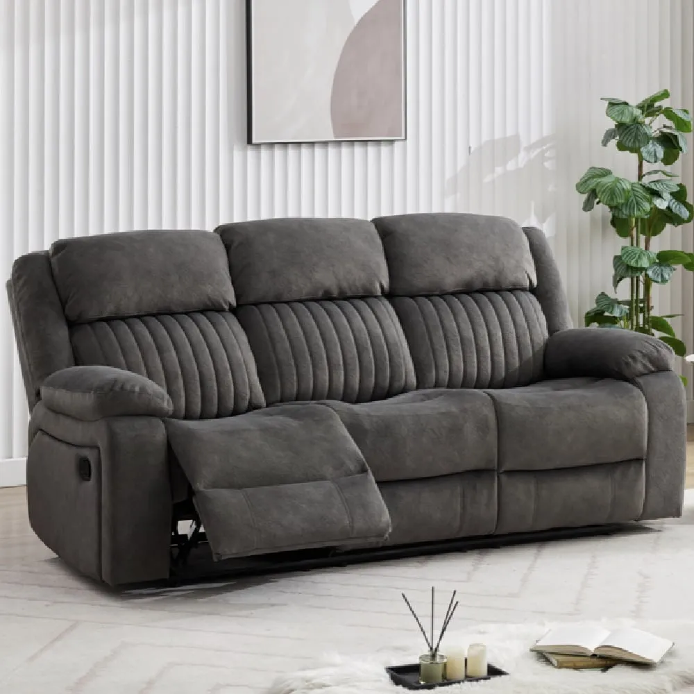 Martinez 3-Seater Recliner Sofa - Iron, Fabric