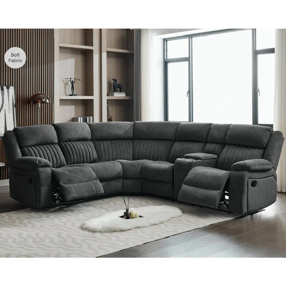 Martinez Corner Recliner Sofa - Iron, Fabric