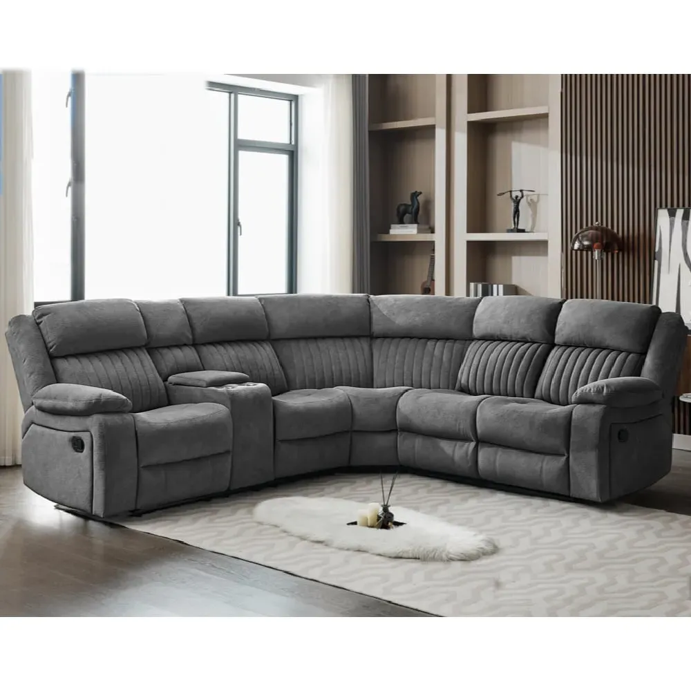 Martinez Corner Recliner Sofa - Slate Grey, Fabric