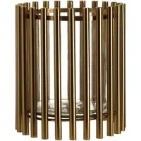 Martino Small Glass Candle Holder - Gold, Steel