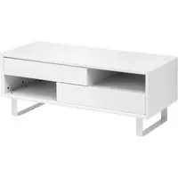 Martos Coffee Table with 2 Drawers - White, High Gloss