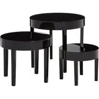 Martos Round Nest of 3 Tables - Black