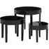Martos Round Nest of 3 Tables - Black
