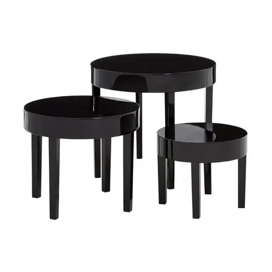 Martos Round Nest of 3 Tables - Black