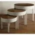 Martos Round Nest of 3 Tables - White, Oak
