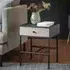 Marvale Bedside Cabinet with 1 Drawer - Black, Natural Wood