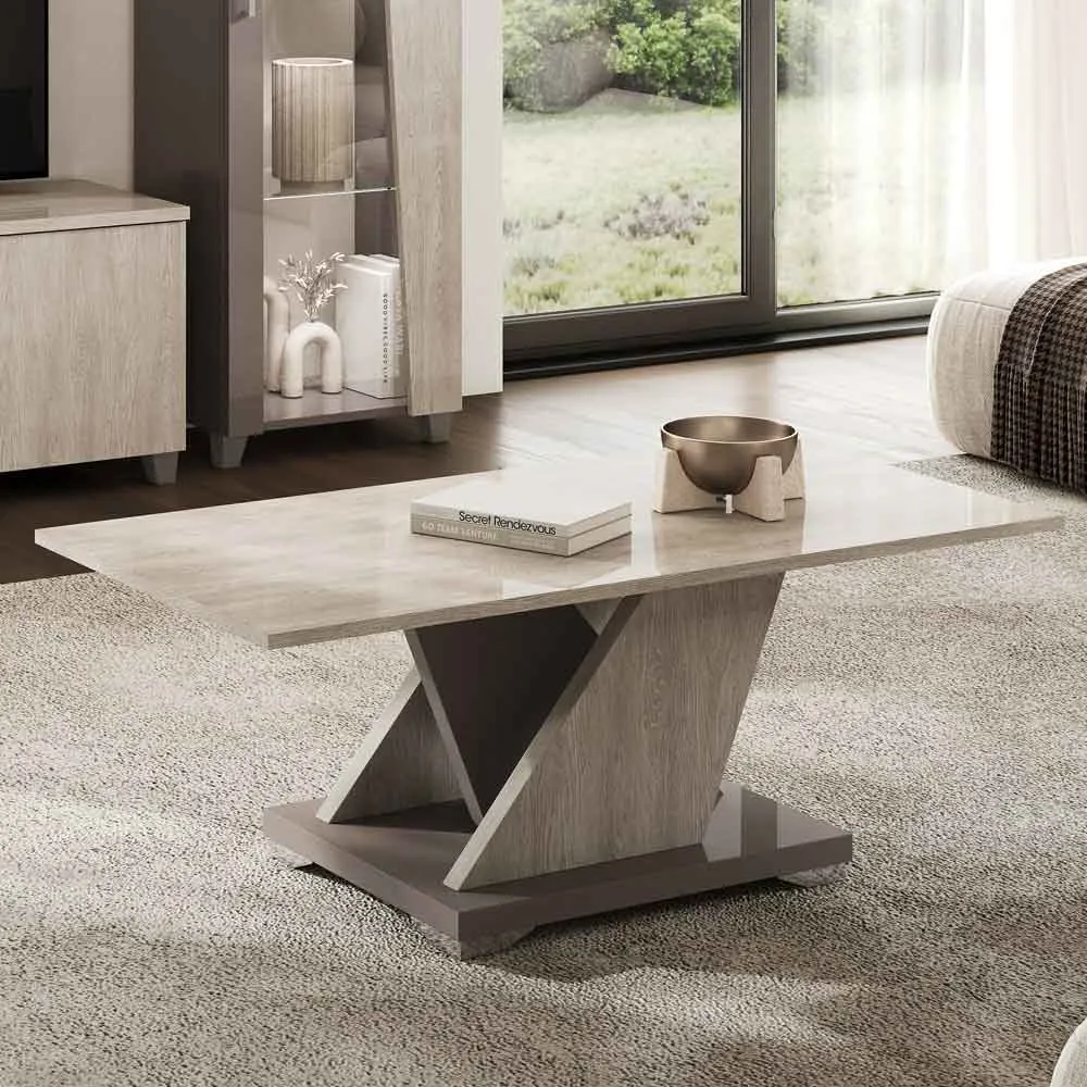 Marvix Coffee Table High Gloss - Grey, Melamine-Faced Chipboard product