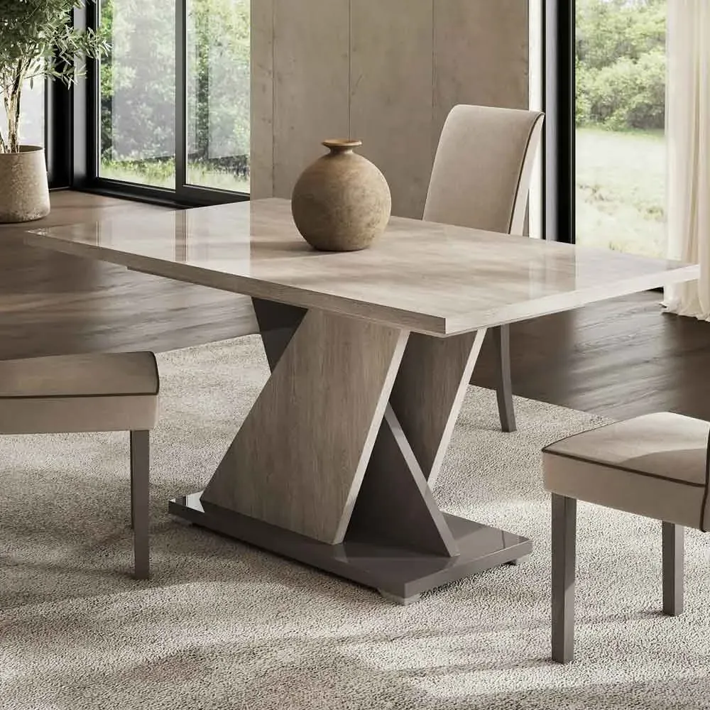Marvix Extendable Dining Table - Grey, High Gloss product