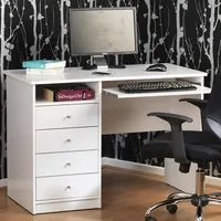 Mary Laptop Desk with 4 Drawers - White