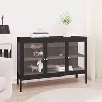 Masika 3-Door Display Cabinet - Black, Steel alternate view