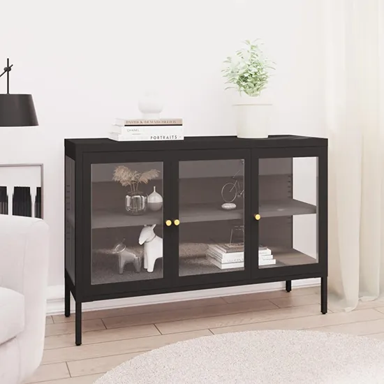 Masika 3-Door Display Cabinet - Black, Steel product