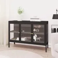 Masika Display Cabinet with 3 Doors - Black, Steel