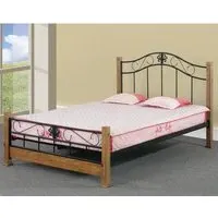 Maspeth Double Bed Frame - Pine, Metal