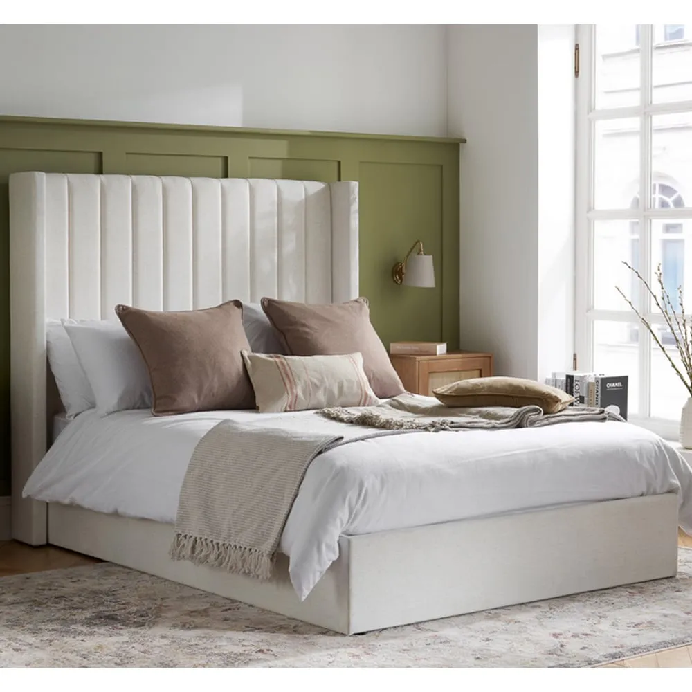 Maspeth Double Ottoman Bed with Storage - Cream, Fabric image