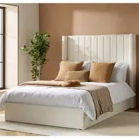 Maspeth Double Ottoman Bed with Storage - White, Fabric