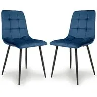 Massa Dining Chairs - Blue, Velvet