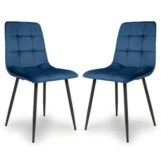 Massa Dining Chairs - Blue, Velvet image