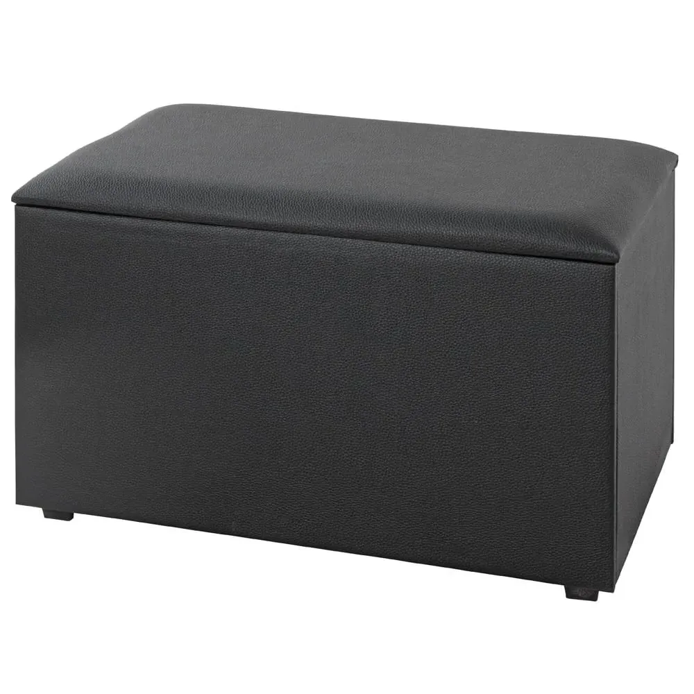 Massillon Large Storage Ottoman with Storage - Black, Fabric image