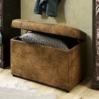 Massillon Small Storage Ottoman with Storage - Brown, Fabric