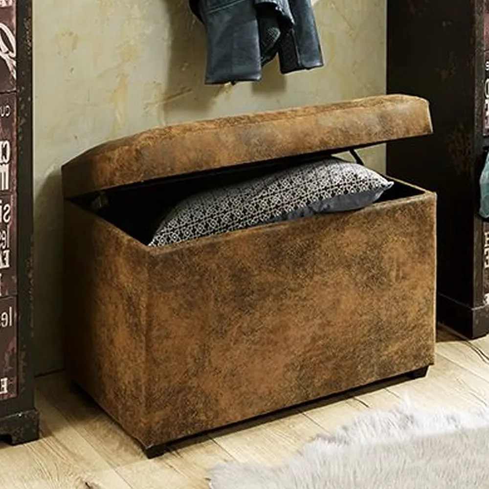 Massillon Small Storage Ottoman with Storage - Brown, Fabric
