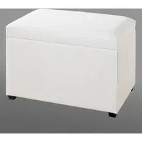 Massillon Small Storage Ottoman with Storage - White, Fabric