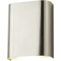 Match LED 2 Light Wall Light - Satin Silver, Frosted Glass