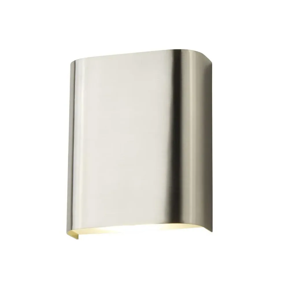 Match LED 2 Light Wall Light - Satin Silver, Frosted Glass image