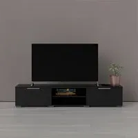 Matcher TV Stand with 2 Drawers 2 Shelves - Black