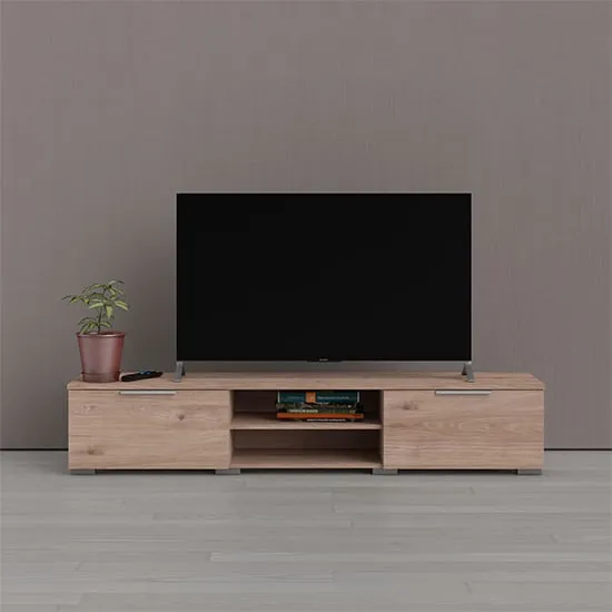 Matcher TV Stand with 2 Drawers 2 Shelves - Oak image