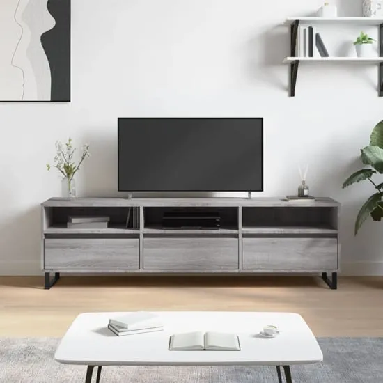 Mateo TV Stand with Storage - Grey, Engineered Wood image