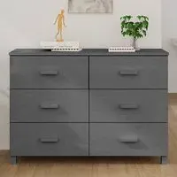 Matia 6-Drawer Chest of Drawers - Dark Grey, Pinewood