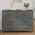 Matia 6-Drawer Chest of Drawers - Dark Grey, Pinewood